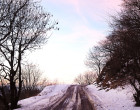 winter sunset in the mountains